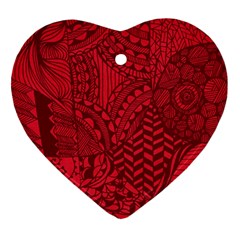 Deep Red Background Abstract Heart Ornament (two Sides) by Simbadda