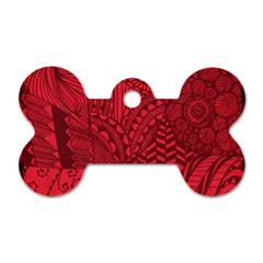 Deep Red Background Abstract Dog Tag Bone (one Side) by Simbadda