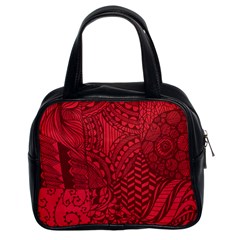 Deep Red Background Abstract Classic Handbags (2 Sides) by Simbadda