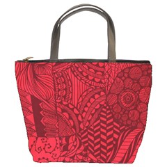 Deep Red Background Abstract Bucket Bags by Simbadda