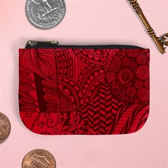 Deep Red Background Abstract Mini Coin Purses by Simbadda