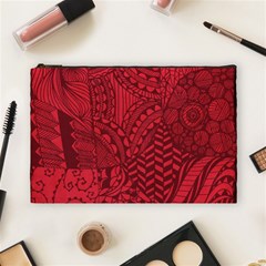 Deep Red Background Abstract Cosmetic Bag (large)  by Simbadda