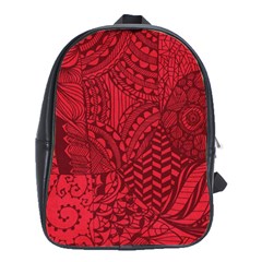 Deep Red Background Abstract School Bags(large)  by Simbadda