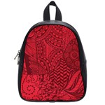 Deep Red Background Abstract School Bags (Small)  Front