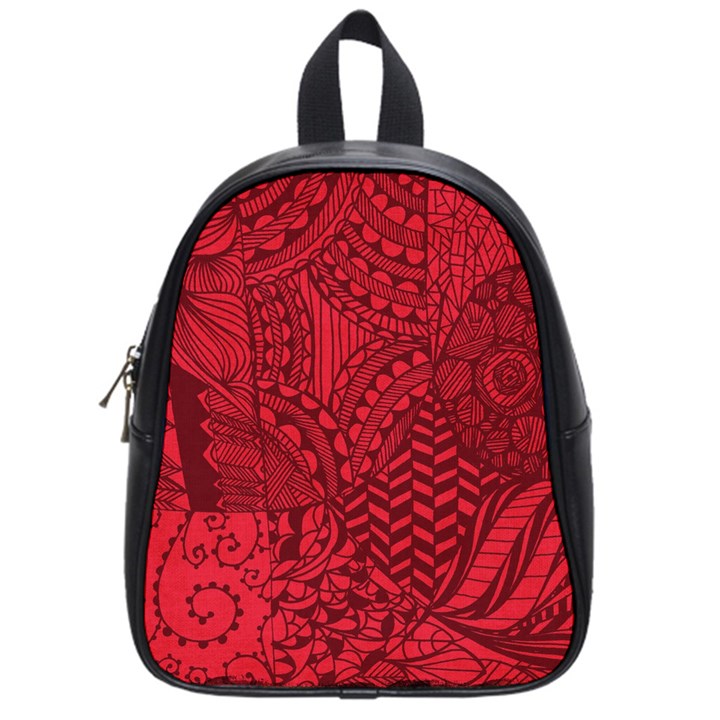 Deep Red Background Abstract School Bags (Small) 