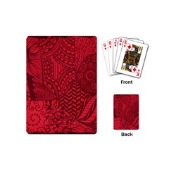 Deep Red Background Abstract Playing Cards (mini) 