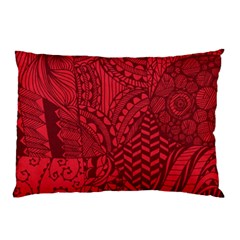 Deep Red Background Abstract Pillow Case (two Sides) by Simbadda