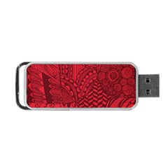 Deep Red Background Abstract Portable Usb Flash (one Side) by Simbadda