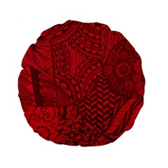 Deep Red Background Abstract Standard 15  Premium Round Cushions by Simbadda