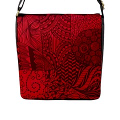 Deep Red Background Abstract Flap Messenger Bag (l)  by Simbadda