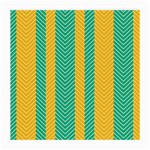 Green And Orange Herringbone Wallpaper Pattern Background Medium Glasses Cloth (2-Side) Front