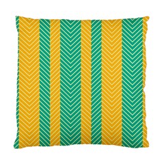 Green And Orange Herringbone Wallpaper Pattern Background Standard Cushion Case (two Sides) by Simbadda