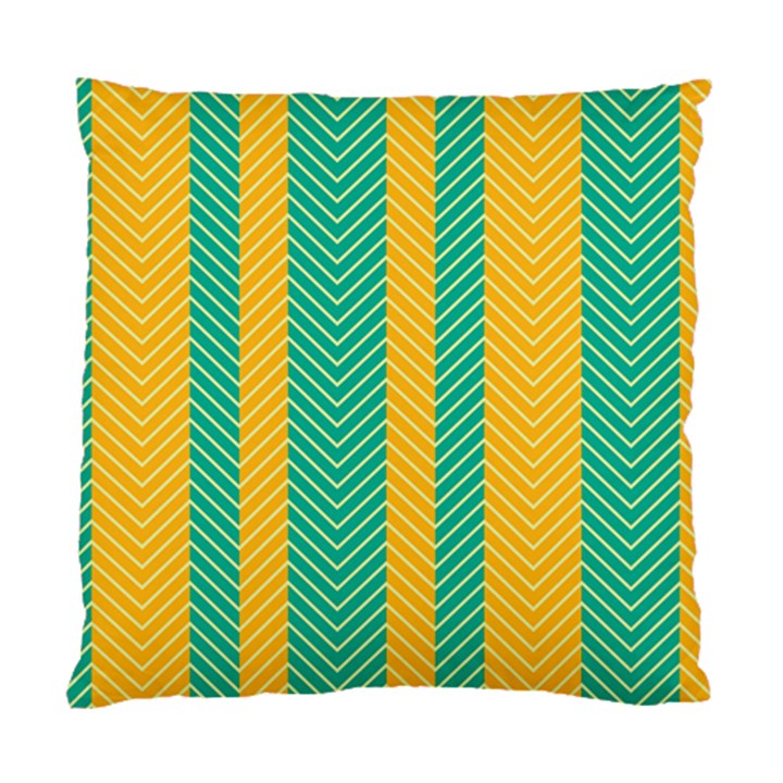 Green And Orange Herringbone Wallpaper Pattern Background Standard Cushion Case (Two Sides)