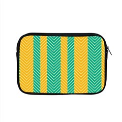 Green And Orange Herringbone Wallpaper Pattern Background Apple Macbook Pro 15  Zipper Case