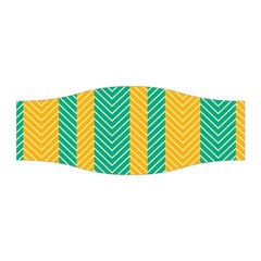 Green And Orange Herringbone Wallpaper Pattern Background Stretchable Headband by Simbadda