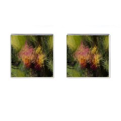 Abstract Brush Strokes In A Floral Pattern  Cufflinks (square) by Simbadda