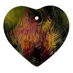 Abstract Brush Strokes In A Floral Pattern  Heart Ornament (two Sides) by Simbadda