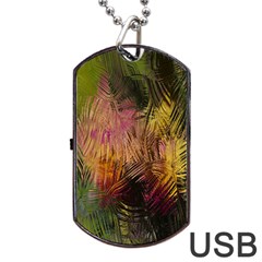 Abstract Brush Strokes In A Floral Pattern  Dog Tag Usb Flash (one Side) by Simbadda