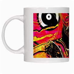 Abstract Clutter Pattern Baffled Field White Mugs by Simbadda