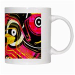 Abstract Clutter Pattern Baffled Field White Mugs Right