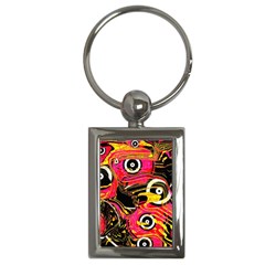 Abstract Clutter Pattern Baffled Field Key Chains (rectangle)  by Simbadda