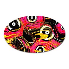 Abstract Clutter Pattern Baffled Field Oval Magnet by Simbadda