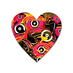 Abstract Clutter Pattern Baffled Field Heart Magnet by Simbadda