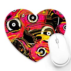 Abstract Clutter Pattern Baffled Field Heart Mousepads by Simbadda