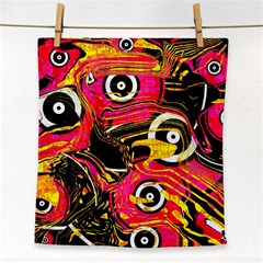 Abstract Clutter Pattern Baffled Field Face Towel by Simbadda