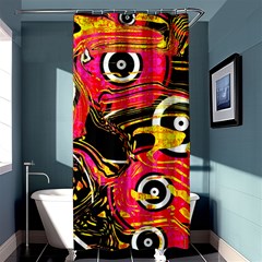 Abstract Clutter Pattern Baffled Field Shower Curtain 36  X 72  (stall)  by Simbadda