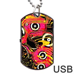 Abstract Clutter Pattern Baffled Field Dog Tag Usb Flash (two Sides) by Simbadda