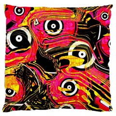 Abstract Clutter Pattern Baffled Field Large Cushion Case (two Sides) by Simbadda