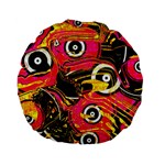 Abstract Clutter Pattern Baffled Field Standard 15  Premium Flano Round Cushions Front