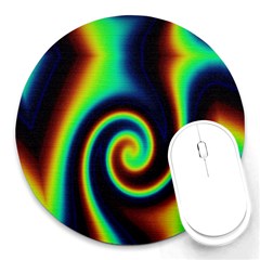 Background Colorful Vortex In Structure Round Mousepads by Simbadda