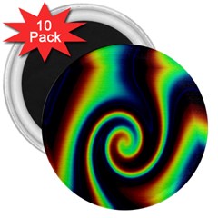 Background Colorful Vortex In Structure 3  Magnets (10 Pack)  by Simbadda