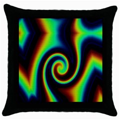 Background Colorful Vortex In Structure Throw Pillow Case (black) by Simbadda