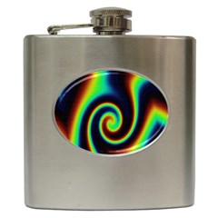 Background Colorful Vortex In Structure Hip Flask (6 Oz) by Simbadda