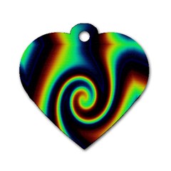 Background Colorful Vortex In Structure Dog Tag Heart (two Sides) by Simbadda