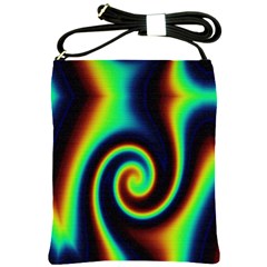 Background Colorful Vortex In Structure Shoulder Sling Bags by Simbadda