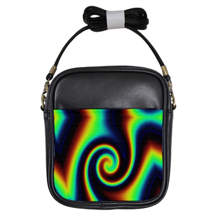 Background Colorful Vortex In Structure Girls Sling Bags