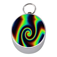 Background Colorful Vortex In Structure Mini Silver Compasses by Simbadda