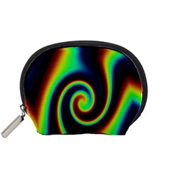 Background Colorful Vortex In Structure Accessory Pouches (small)  by Simbadda