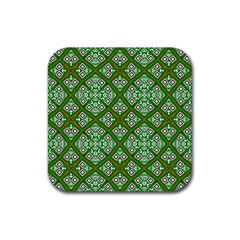 Digital Computer Graphic Seamless Geometric Ornament Rubber Coaster (square)  by Simbadda