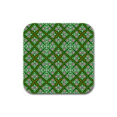 Digital Computer Graphic Seamless Geometric Ornament Rubber Square Coaster (4 Pack)  by Simbadda