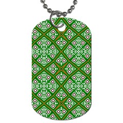 Digital Computer Graphic Seamless Geometric Ornament Dog Tag (one Side) by Simbadda