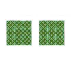 Digital Computer Graphic Seamless Geometric Ornament Cufflinks (square) by Simbadda