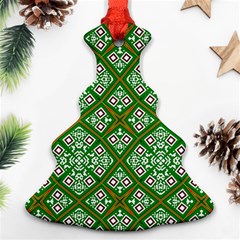 Digital Computer Graphic Seamless Geometric Ornament Christmas Tree Ornament (two Sides) by Simbadda