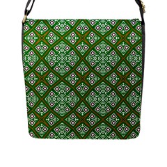 Digital Computer Graphic Seamless Geometric Ornament Flap Messenger Bag (l)  by Simbadda