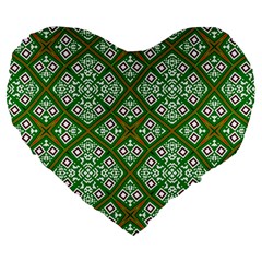 Digital Computer Graphic Seamless Geometric Ornament Large 19  Premium Flano Heart Shape Cushions by Simbadda