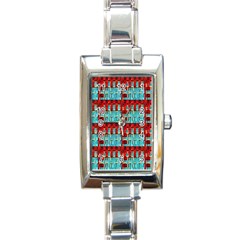 Architectural Abstract Pattern Rectangle Italian Charm Watch by Simbadda